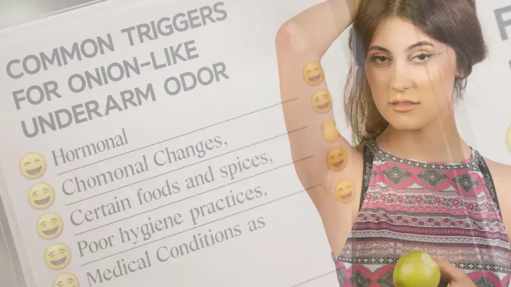Hormones, diet, hygiene, and medical conditions can trigger onion-like underarm odor