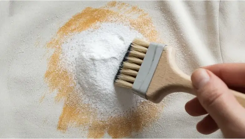 How to Remove Stubborn Stains Using Baking Soda: brush, paste, and wipe technique