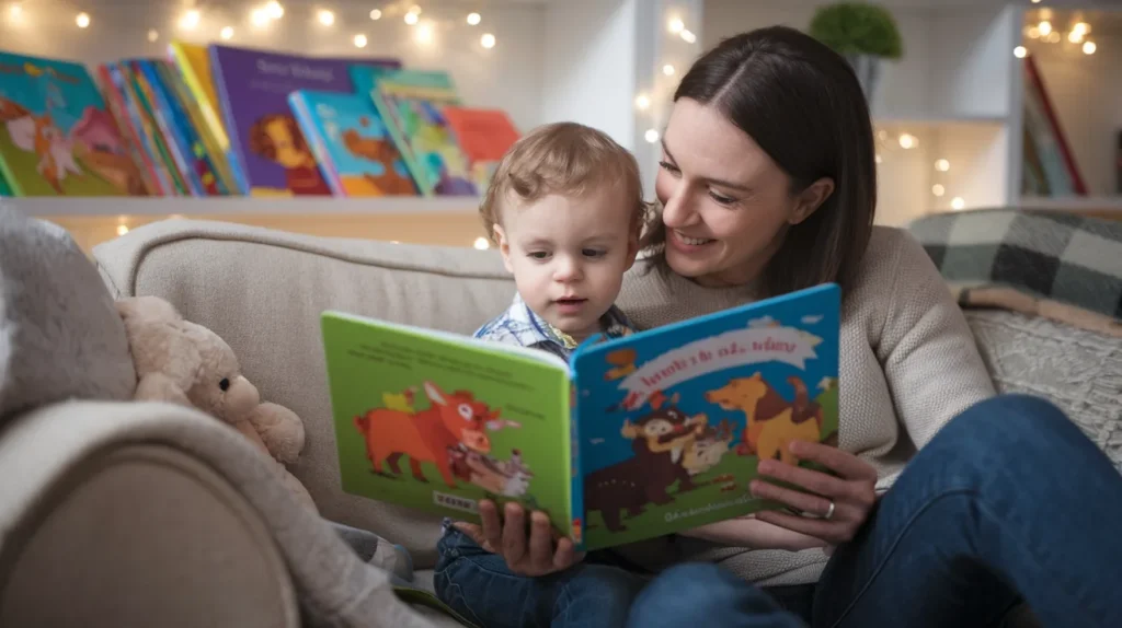 Reading toddler books builds vocabulary, empathy, and strengthens parent-child connections
