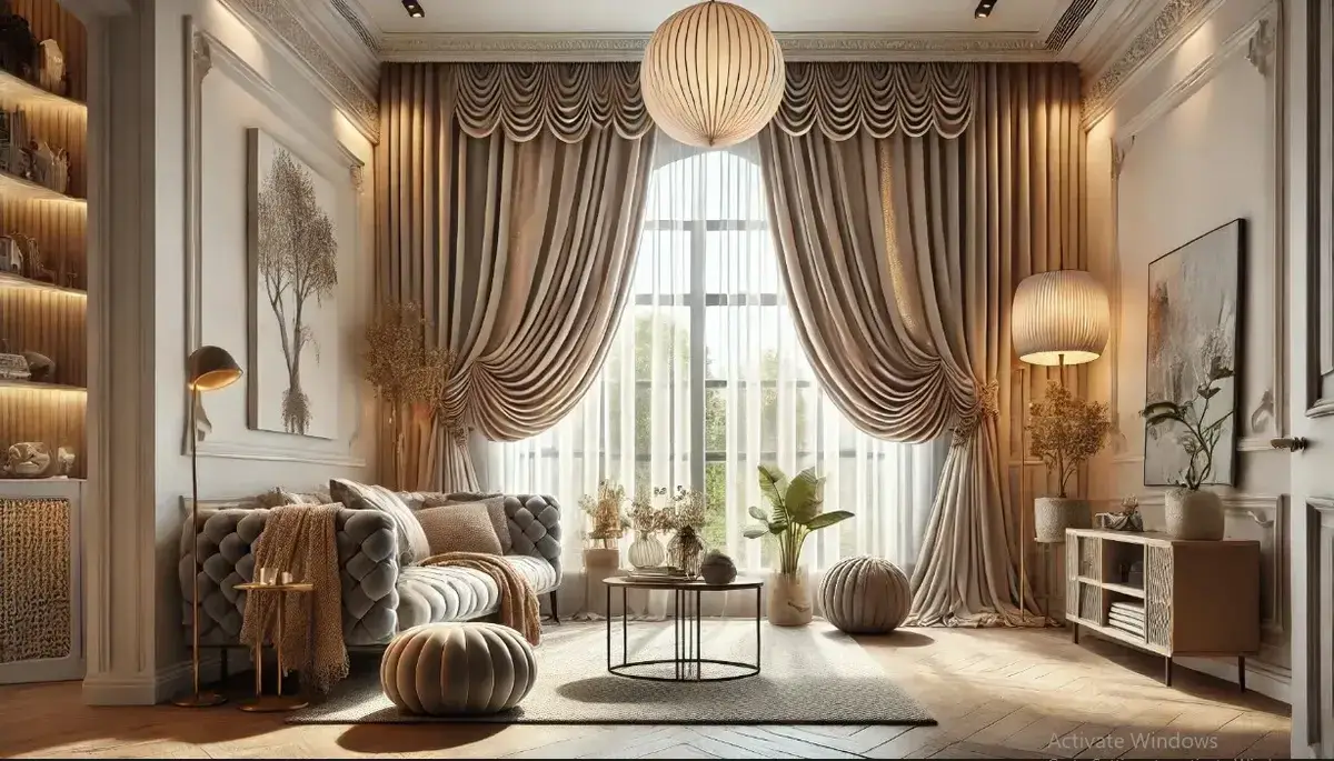 Elegant Why Balloon Curtains filtering soft light into a cozy home interior