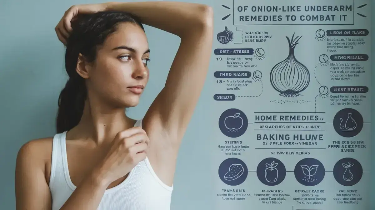 Underarms Smell Like Onions Person holding their nose due to strong underarm odor, looking uncomfortable
