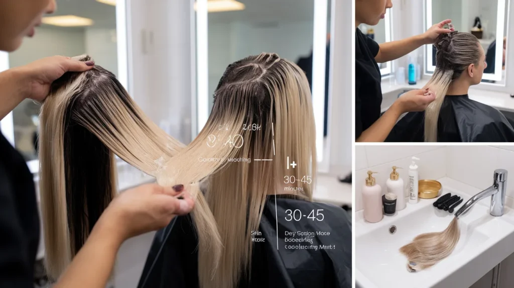 Applying bleach to achieve pale yellow Level 10 blonde
