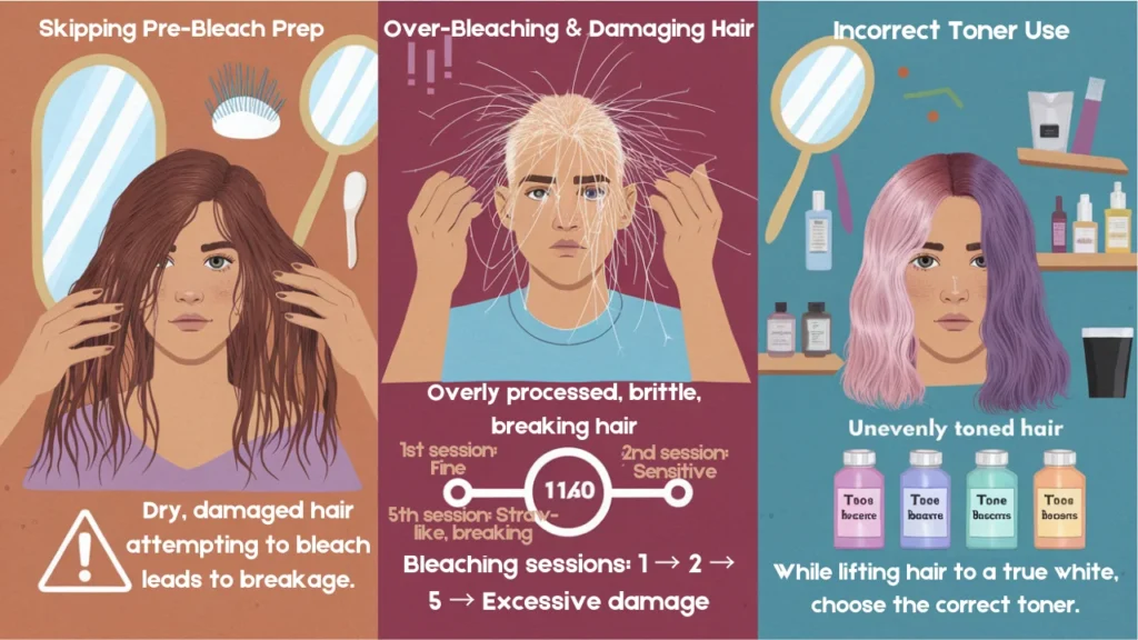 Avoid these common mistakes when bleaching hair white