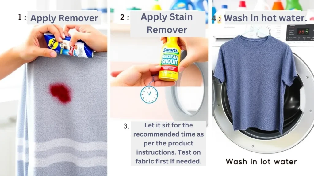 Removing set-in grease stains with dish soap, baking soda, and warm water