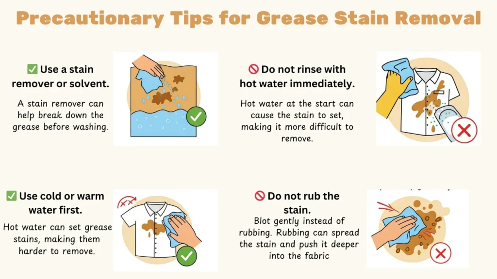 Precautionary tips to prevent setting grease stains on fabric