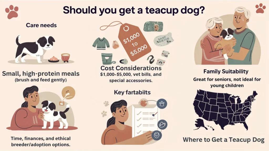 Checklist for getting a teacup dog: care, cost, family, and ethical adoption options