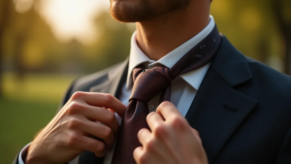 Tying a loose knot to support a perfect tie dimple.