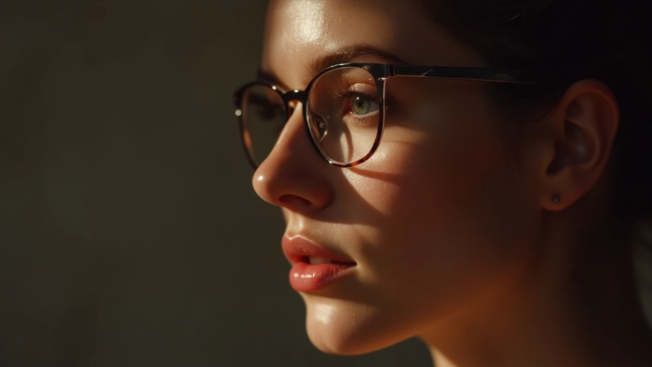 Close-up of eyeglasses marks on your nose with soft pad cushions