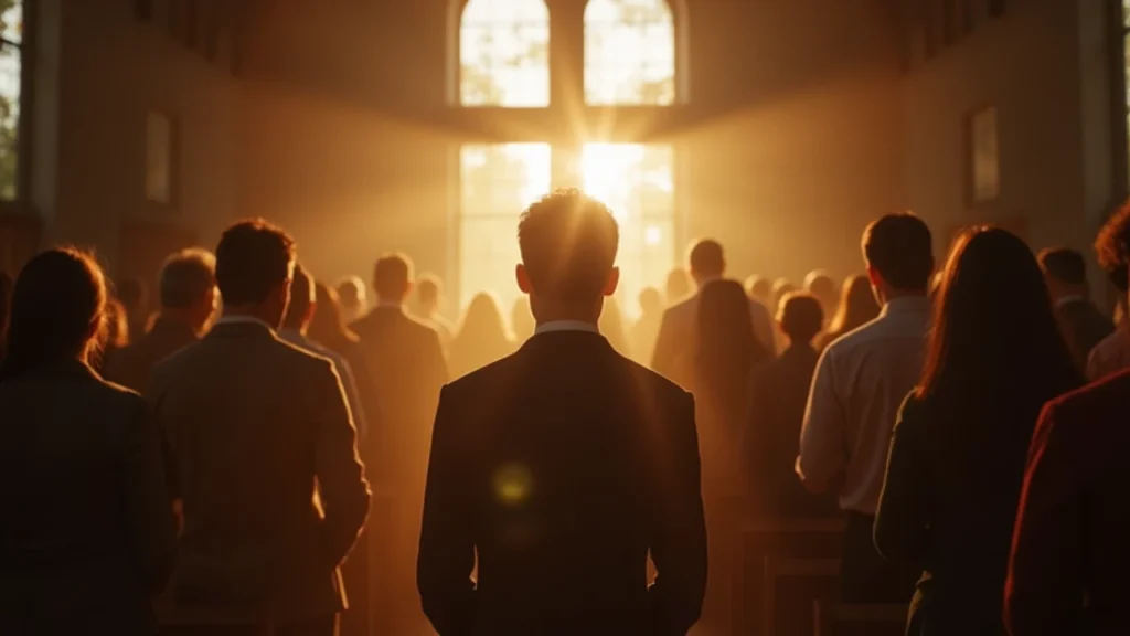 Americans praying at Good Friday candlelit church service