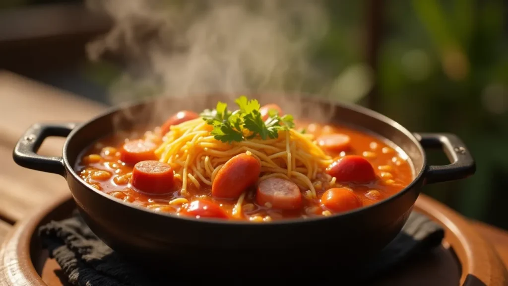 How to prepare Spam in Korean army stew with kimchi.