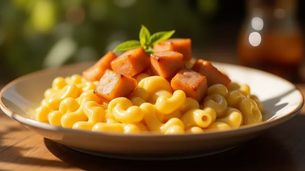 How to prepare Spam mac and cheese with crispy topping