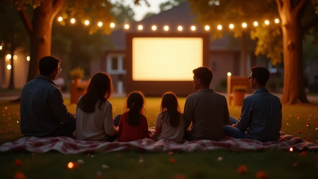 Summer vacation fun at a local park outdoor movie night.