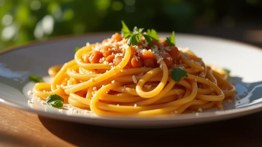 How to prepare Spam carbonara pasta with creamy sauce.